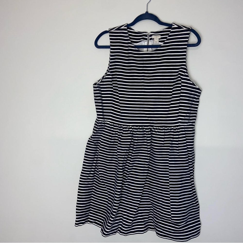 J. Crew Black and White Striped Dress